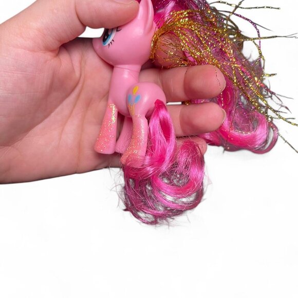 2016 My Little Pony 3 1/4” Pinkie Pie With Tinsel Hair & Glitter Legs - Picture 4 of 5